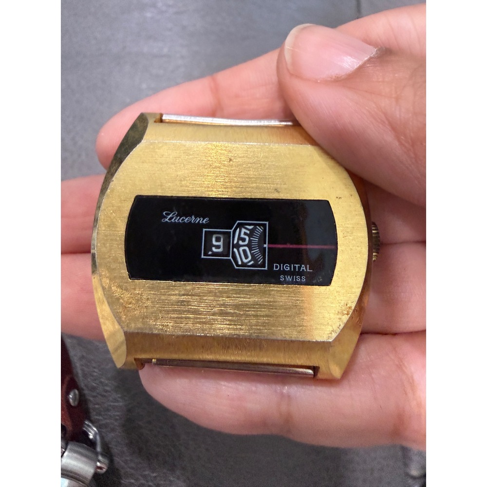 Vintage Lucerne Digital Jump Hour Swiss Made Watch 12014-12189 Head parts